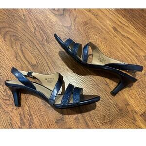 Naturalizer Taimi Slingback Evening Sandals – Navy | Women’s Size 8 Formal Shoe